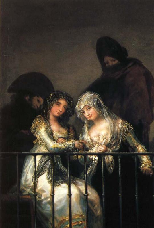 Francisco Goya Majas on a Balcony oil painting image